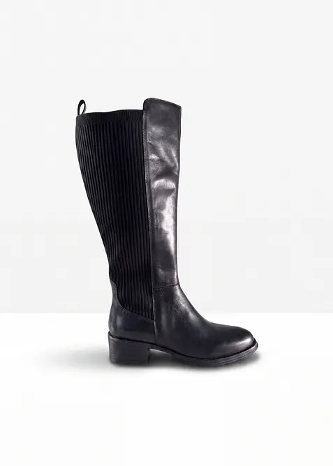 Stivali larghi in pelle, bonprix