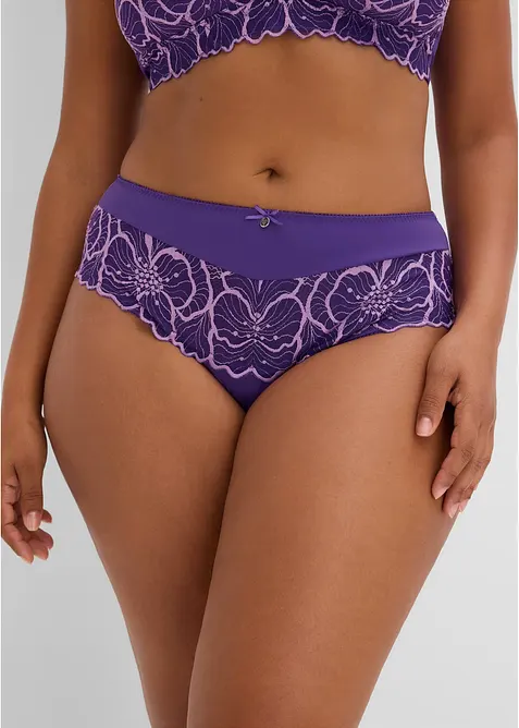 Slip alto con pizzo bicolore, bonprix