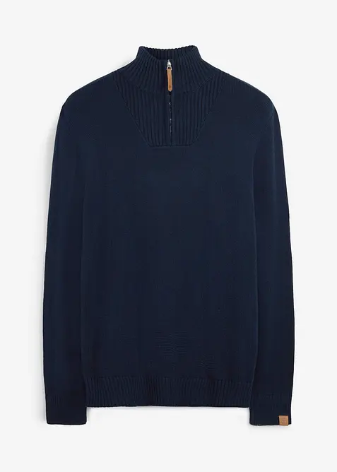 Maglione con collo alto e zip, regular fit, bonprix