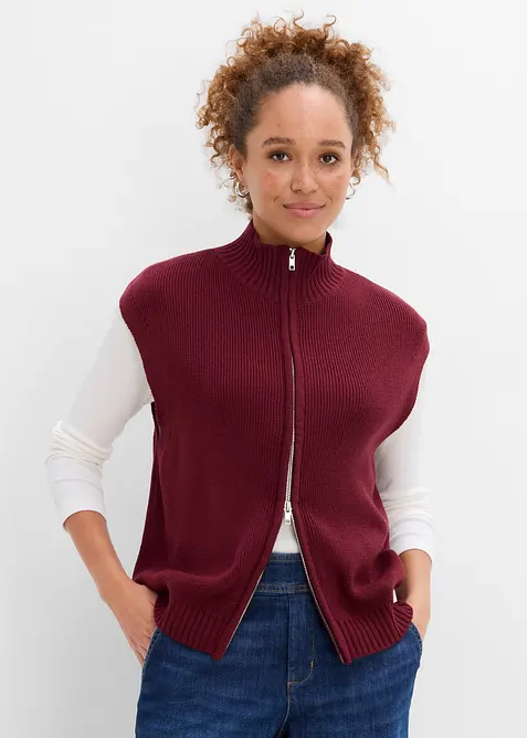 Gilet in maglia di misto cotone, bonprix