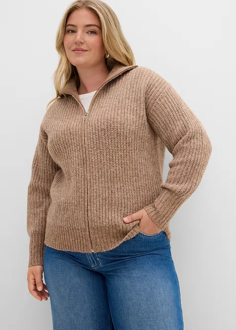 Cardigan in filato grosso con percentuale di lana, bonprix
