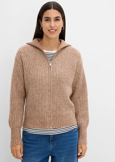 Cardigan in filato grosso con percentuale di lana, bonprix