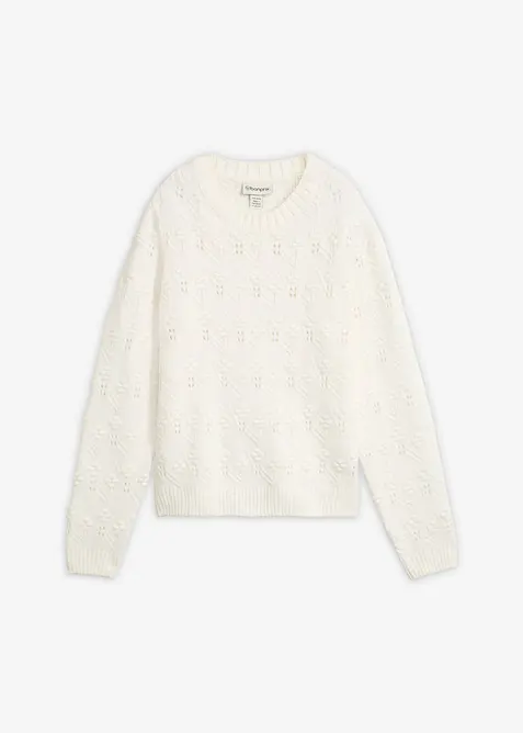 Maglione con motivo traforato, bonprix