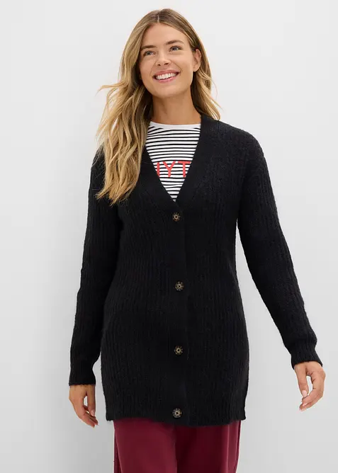 Cardigan in filato grosso di misto lana morbido, bonprix