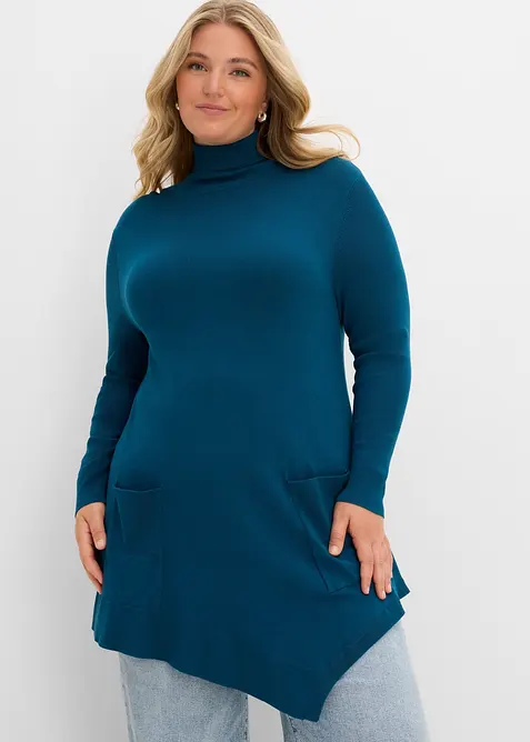 Maglione lungo in misto viscosa, bonprix