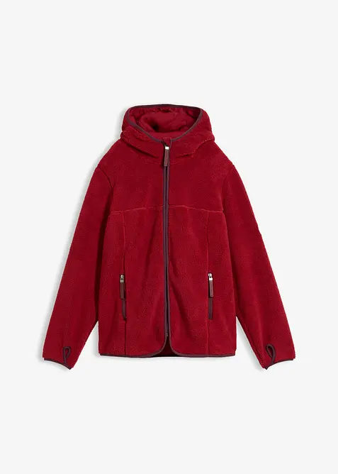 Giacca in pile teddy con cappuccio, bonprix