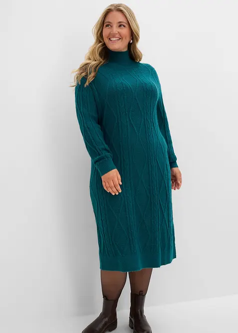 Abito in maglia a trecce, bonprix