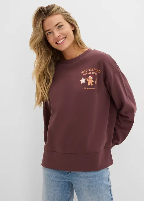 Felpa oversize in puro cotone, bonprix