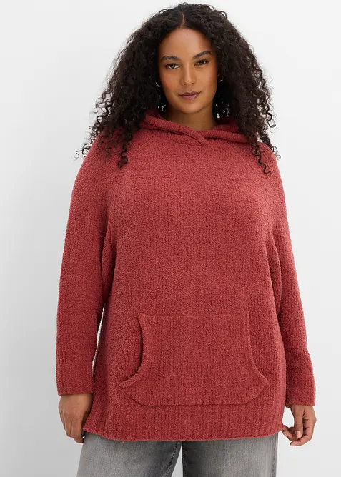 Maglione in pile teddy con cappuccio, bonprix