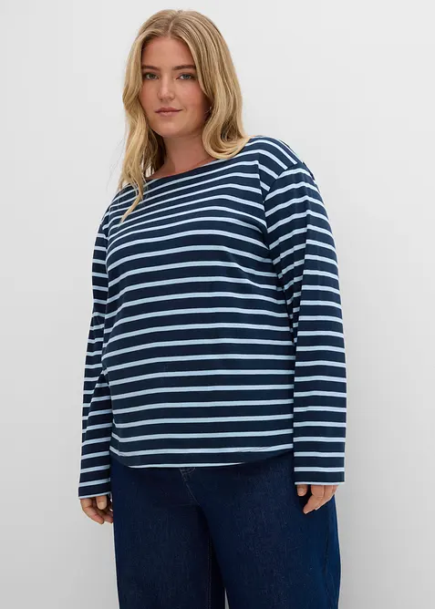 Maglia a maniche lunghe in puro cotone biologico (pacco da 2), bonprix