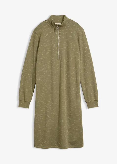 Abito in felpa con mezza zip, bonprix
