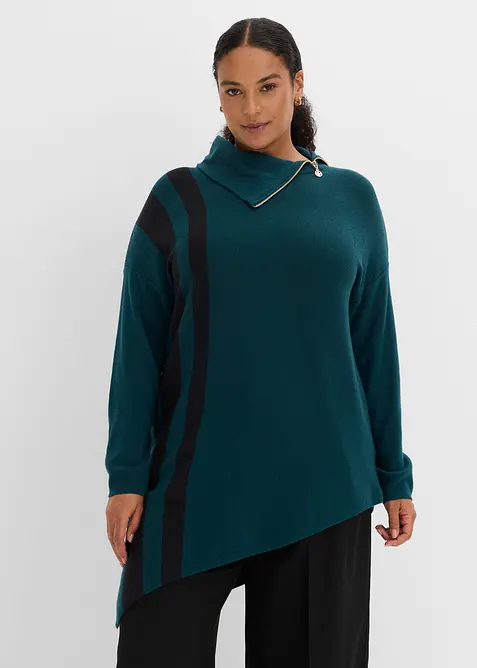 Maglione lungo con fondo asimmetrico, bonprix