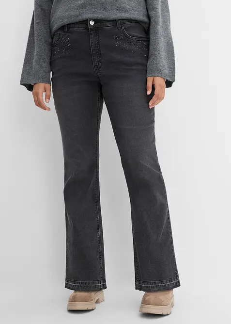 Jeans bootcut, vita alta, bonprix