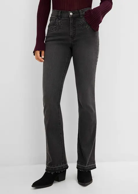Jeans bootcut, vita alta, bonprix