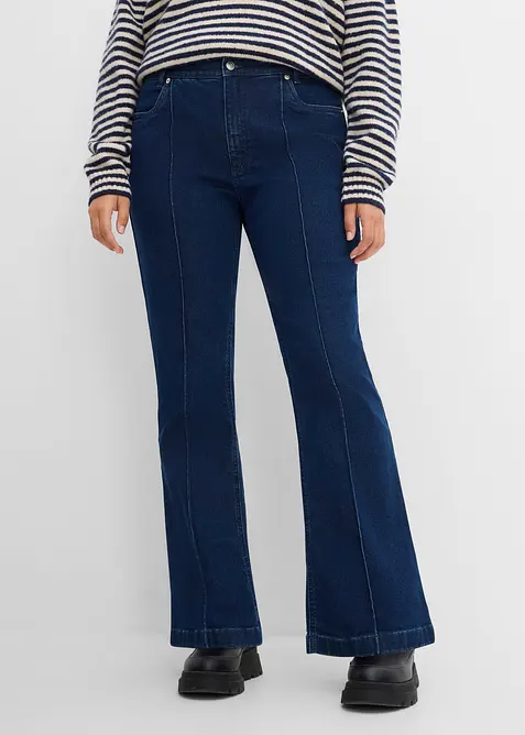 Jeans bootcut, vita media, bonprix