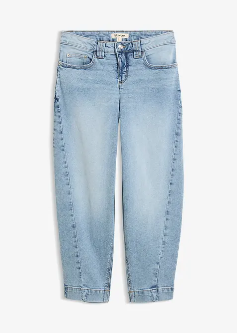 Jeans barrel cropped, vita media, bonprix