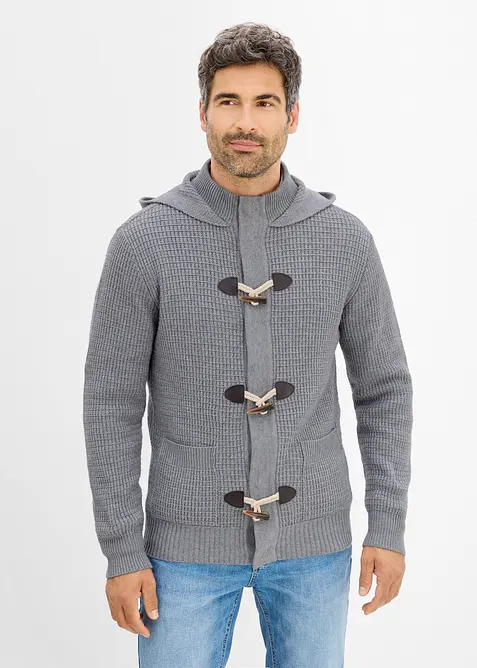 Cardigan in maglia grossa con cappuccio, bonprix