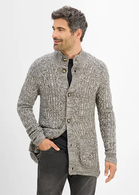 Cardigan in filato grosso con colletto dritto, bonprix