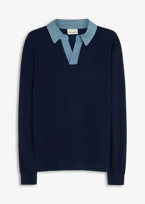 Maglione in filato fine con effetto 2 in 1, bonprix