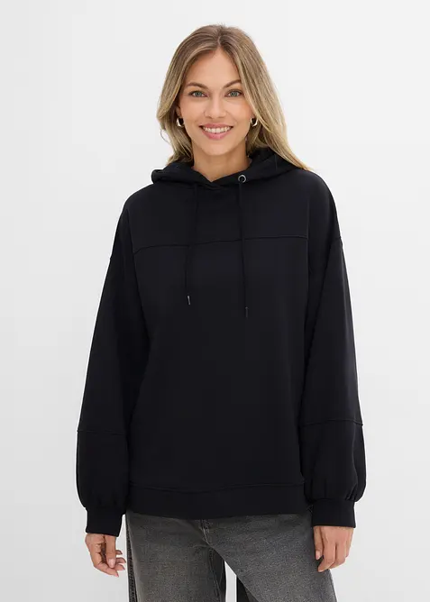 Felpa con cappuccio oversize in morbido misto cotone, bonprix
