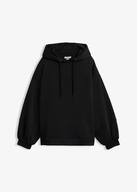 Felpa con cappuccio oversize in morbido misto cotone, bonprix