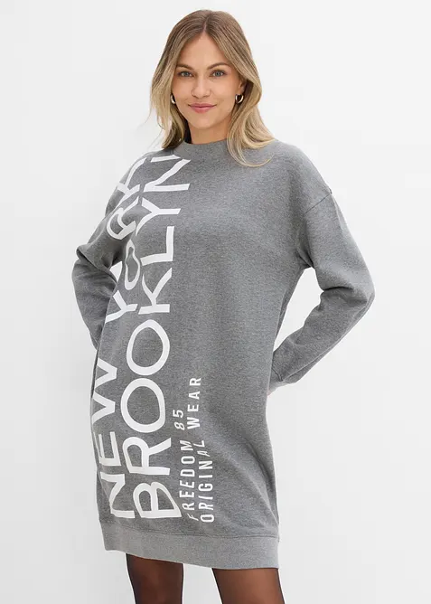 Abito oversize in morbida felpa di misto cotone, bonprix