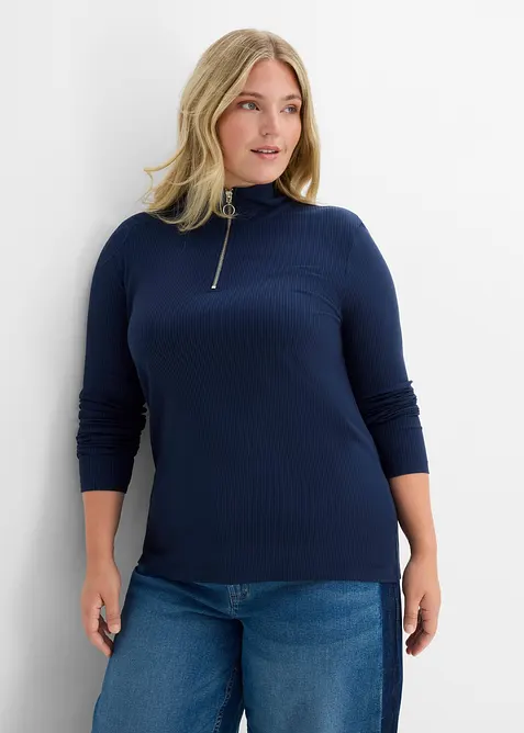 Maglia a costine in misto viscosa morbido, bonprix