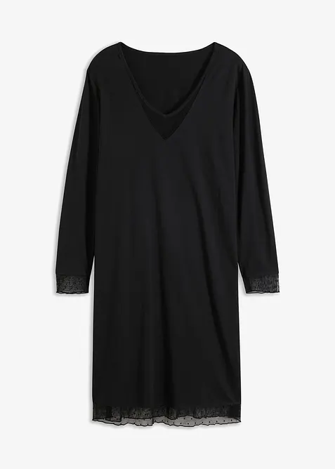 Camicia da notte con inserti in pizzo delicato, bonprix
