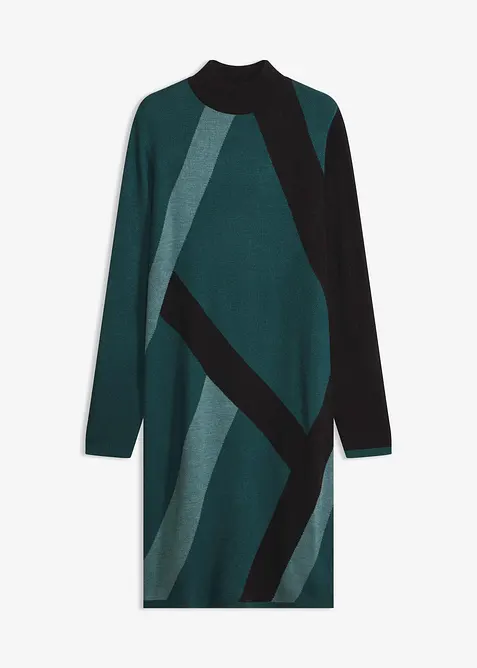 Abito in maglia jacquard con righe moderne, bonprix