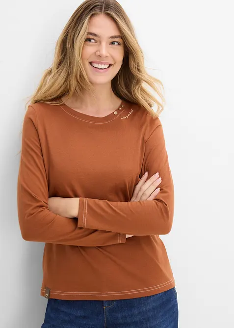 Maglia a maniche lunghe con bottoni decorativi, bonprix