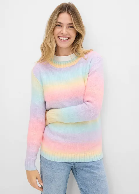 Maglione in morbido misto lana a filato grosso, bonprix