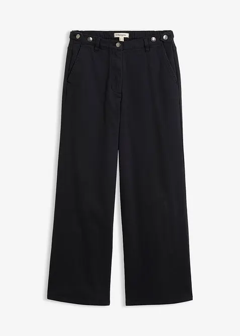 Pantaloni in twill di cotone elasticizzato, bonprix
