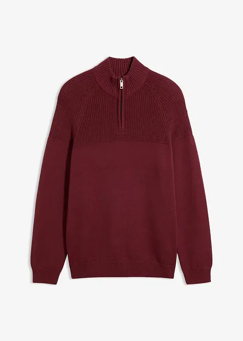 Maglione con collo alto e zip, regular fit, bonprix