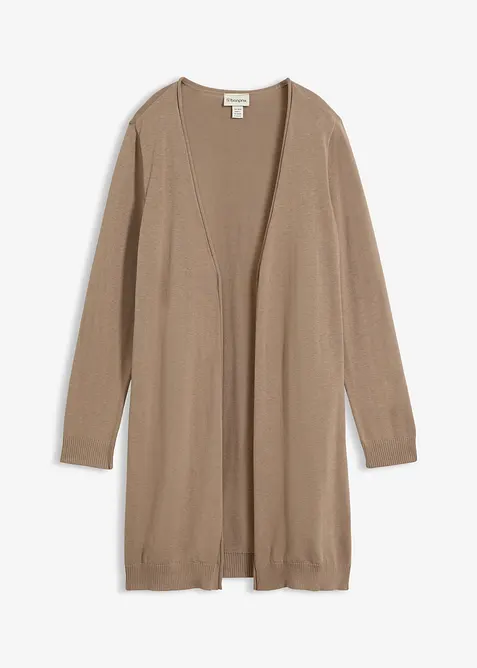 Cardigan lungo con bordi arrotolati, bonprix