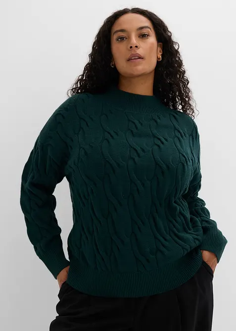 Maglione oversize in misto viscosa morbido, bonprix