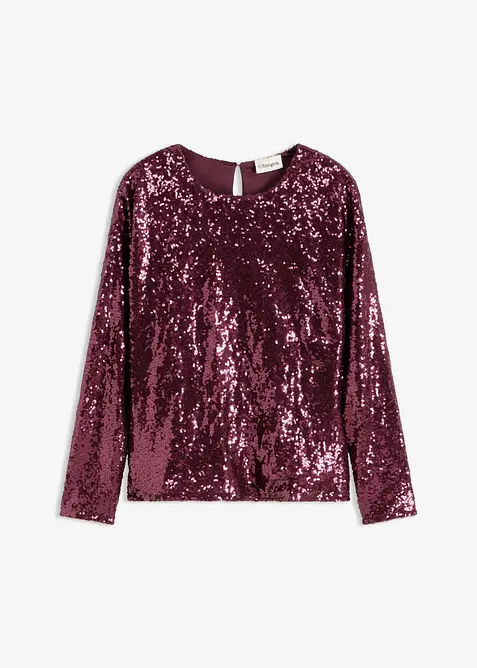 Maglia a maniche lunghe con paillettes, bonprix