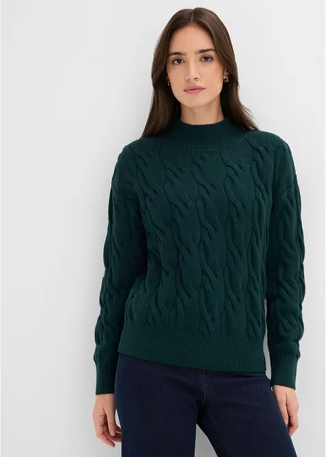 Maglione oversize in misto viscosa morbido, bonprix