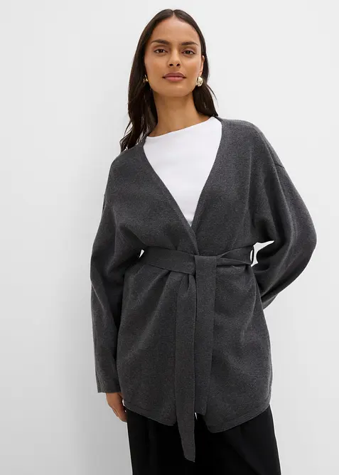 Cardigan con cintura da annodare, bonprix