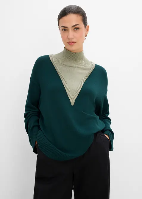 Maglione a collo alto in morbido misto viscosa, bonprix