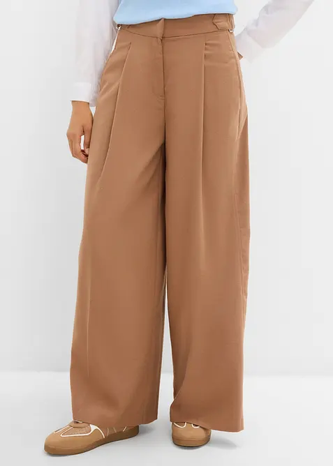 Pantaloni con pinces in misto viscosa fluido, bonprix