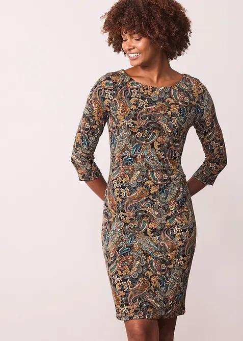 Abito in maglina con fantasia paisley, bonprix
