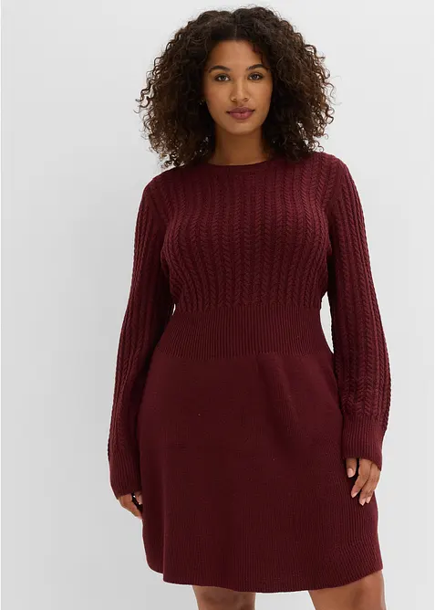 Abito in maglia con motivo a trecce, bonprix