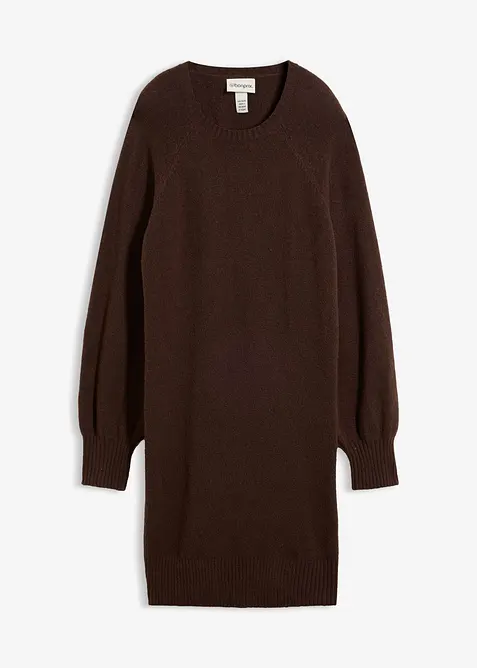 Abito corto in maglia con maniche a sbuffo, bonprix