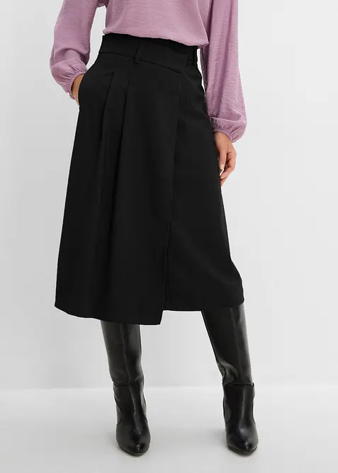 Gonna midi in morbido misto viscosa, bonprix