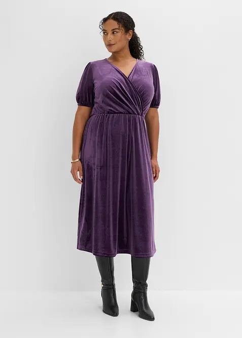 Abito midi in morbido velluto, bonprix