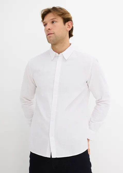 Camicia a maniche lunghe in misto lino fresco, modern fit, bonprix