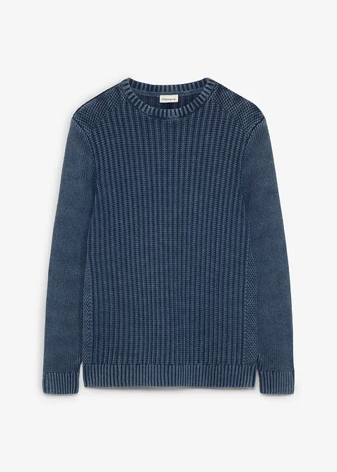 Maglione in  filato grosso effetto usato in puro cotone, bonprix