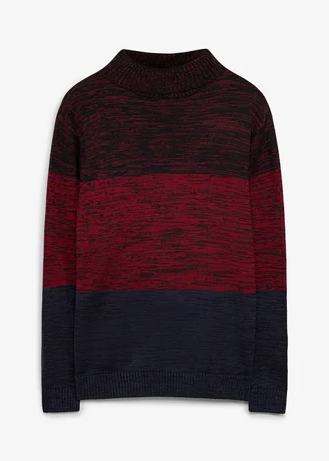 Maglione a collo alto in misto cotone morbido, bonprix
