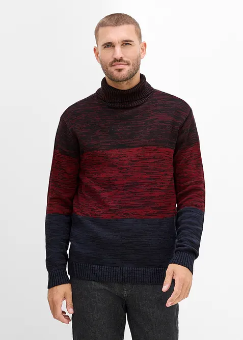 Maglione a collo alto in misto cotone morbido, bonprix
