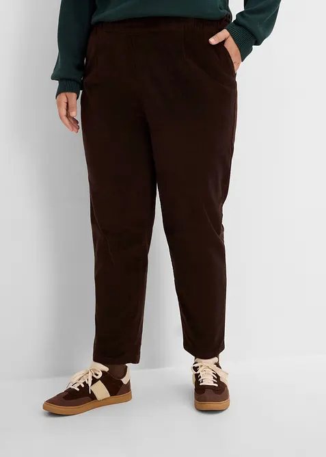 Pantaloni in velluto a coste di misto cotone elasticizzato, bonprix